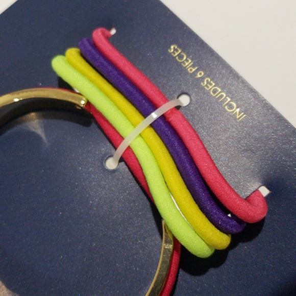 MIXIT Gold tone Colorful Hair Tie Bracelet - 6 Pieces - Women's Accessories - Picture 5 of 6